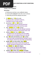  Zero Conditional and First Conditional