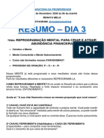 Resumo Dia 3 - Desafio Da Mentalidade Próspera