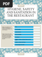 Hygiene, Safety and Sanitation in The Restaurant