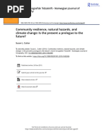 Community Resilience, Natural Hazards, and Climate Change: Is The Present A Prologue To The Future?