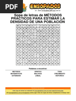 Sopa de Letras de Métodos Prácticos para Estimar La Densidad de Una Población