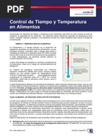 Cartilla Control de Tiempo y Temperatura en Alimentos