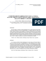 Comportamiento Hidrologico de La Cuenca Alta Del Arroyo Pigue Buenos Aires Argentina Balance Hidrico 1964 2007