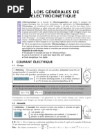 E1 - Lois G EN Erales de L' Electrocin Etique: I Courant Electrique