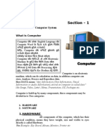 Section - 1: Introduction of Computer System