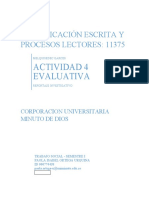 Actividad 4 Evaluativa Comunicacion Escrita y Procesos Lectores