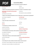 Journal, Ledger, Trail Balance and Finnancial Statement MCQs