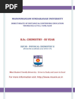 Manonmaniam Sundaranar University: B.Sc. Chemistry - Iii Year