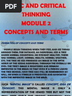 Logic and Critical Thinking Concepts and Terms