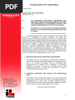 Modified Enhanced Community Quarantine in Taguig in Times of COVID 19