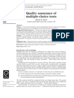 Quality Assurance of Multiple-Choice Tests: London South Bank University, London, UK