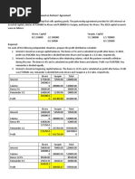 Problem #19 Distribution of Profits or Losses Based On Partners' Agreement