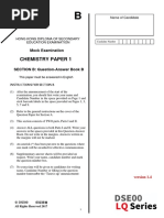 Chemistry Paper 1: Mock Examination