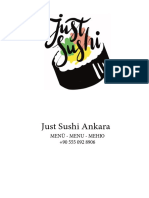 Just Sushi Ankara: Menü - Menu - Меню +90 555 092 8906