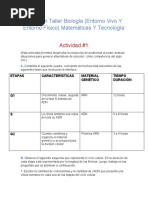 Solución Taller Biología (Entorno Vivo Y Entorno Físico) Matemáticas Y Tecnología