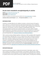 Acute Toxic-Metabolic Encephalopathy in Adults - UpToDate