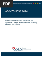 AS/NZS 5033:2014: Revisions To The Grid-Connected PV Systems: Design and Installation Training Manual, 7th Edition