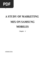 A Study of Marketing Mix On Samsung Mobiles: Chapter - 1