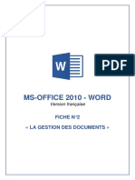 FICHE N°2 - Word 2010