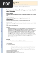 NIH Public Access: The Relationship Between Social Support and Subjective Well-Being Across Age