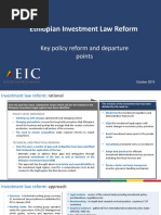 Ethiopian Investment Law Reform: Key Policy Reform and Departure Points