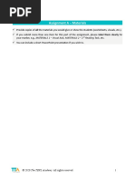 Assignment A - Materials: Reading Task, Etc