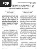 The Effect of Human Development Index (IPM), Gini Ratio, and Gross Domestic Products On The Number of Stunting in Indonesia