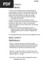 Definitions: What Is Ethics?