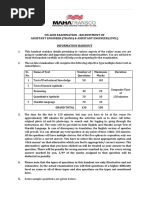 On-Line Examination - Recruitment of Assistant Engineer (Trans) & Assistant Engineer (Civil) Information Handout