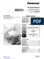 AV Control Receiver SA-XR15: Operating Instructions