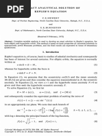 An Exact Analytical Solution of Kepler's Equation