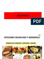 Recetario Desayunos y Meriendas, Al y Cenas