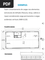 Carga Permanente e Sobrecarga - Tesouras - Telhado