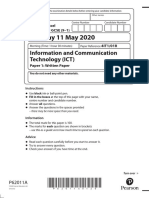 Monday 11 May 2020: Information and Communication Technology (ICT)