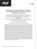 Dentification of Sensitive Indicators To Assess The