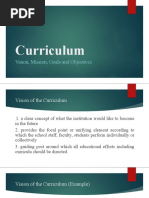 Curriculum: Vision, Mission, Goals and Objectives