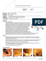 Gastroenterology: Colonoscopy Procedure Note Sample: Name: Doe, Jane'