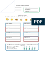 Student's Feedback Form