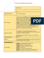 3rd - 1st Grade Lesson Plan-Direct Instruction 1