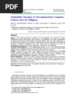 Sustainability Reporting of Telecommunications Companies: Evidence From The Philippines