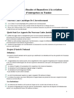 Incitations Fiscales Et Financières À La Création D'entreprises en Tunisie