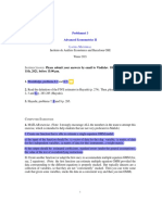 Problemset 3 Advanced Econometrics II L M: Nstructions