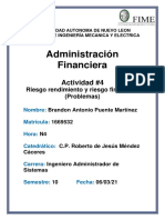 Preguntas y Problemas Administración Financiera Riesgo y Rendimiento