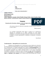 Programa Teorías y Prácticas de La Comunicación I Cátedra Mangone 2021