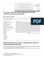 A Dynamic Model of A Vapor Compression Shut-Down and Start-Up Operations 2010 Allyene