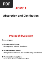 Adme 1: Absorption and Distribution