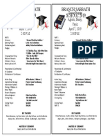 Branch Sabbath SCHOOL 2019 Branch Sabbath SCHOOL 2019