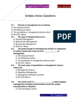 Question Set: Multiple Choice Questions: Chapter 2: Management Process