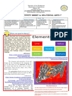 Learning Activity Sheet in Spa-Visual Arts 7: What You Need To Know?