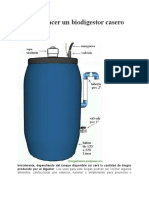 Cómo Hacer Un Biodigestor Casero